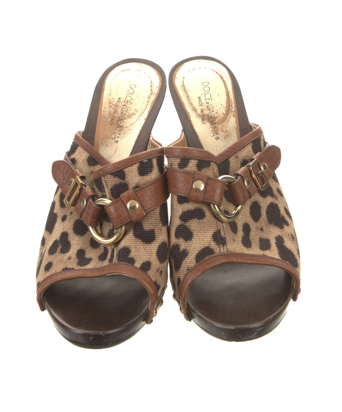 Dolce & Gabbana Canvas Cheetah Mules