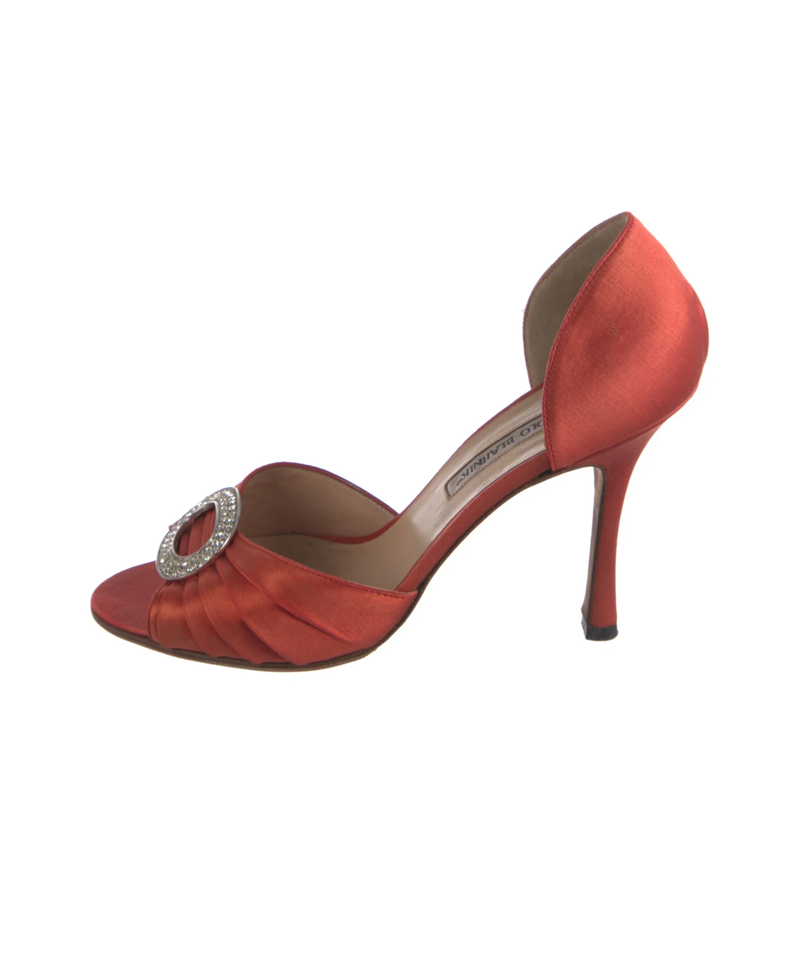 Manolo Blahnik Red Crystal Embellished D'Orsay Heels