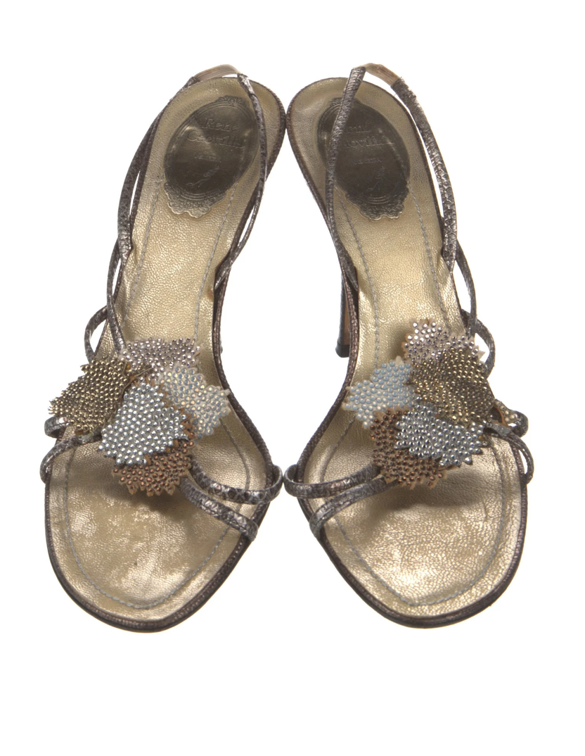 René Caovilla Metallic Sandals