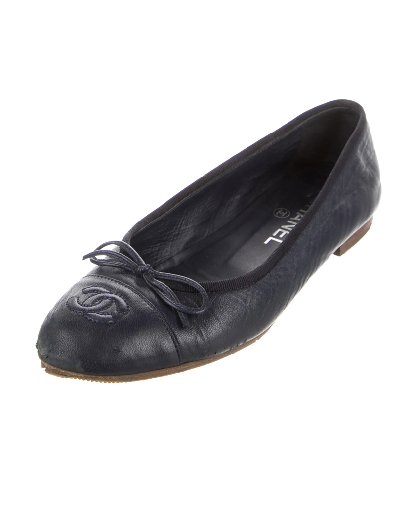 Classic Navy Chanel Ballet Flat