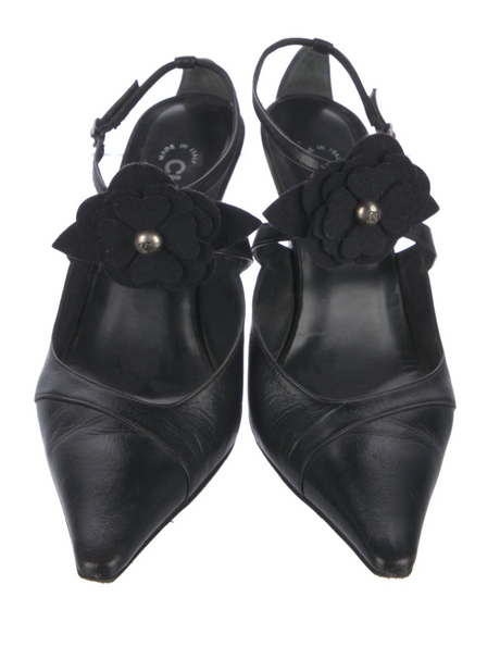 Chanel 2003 Floral T-Strap Pumps