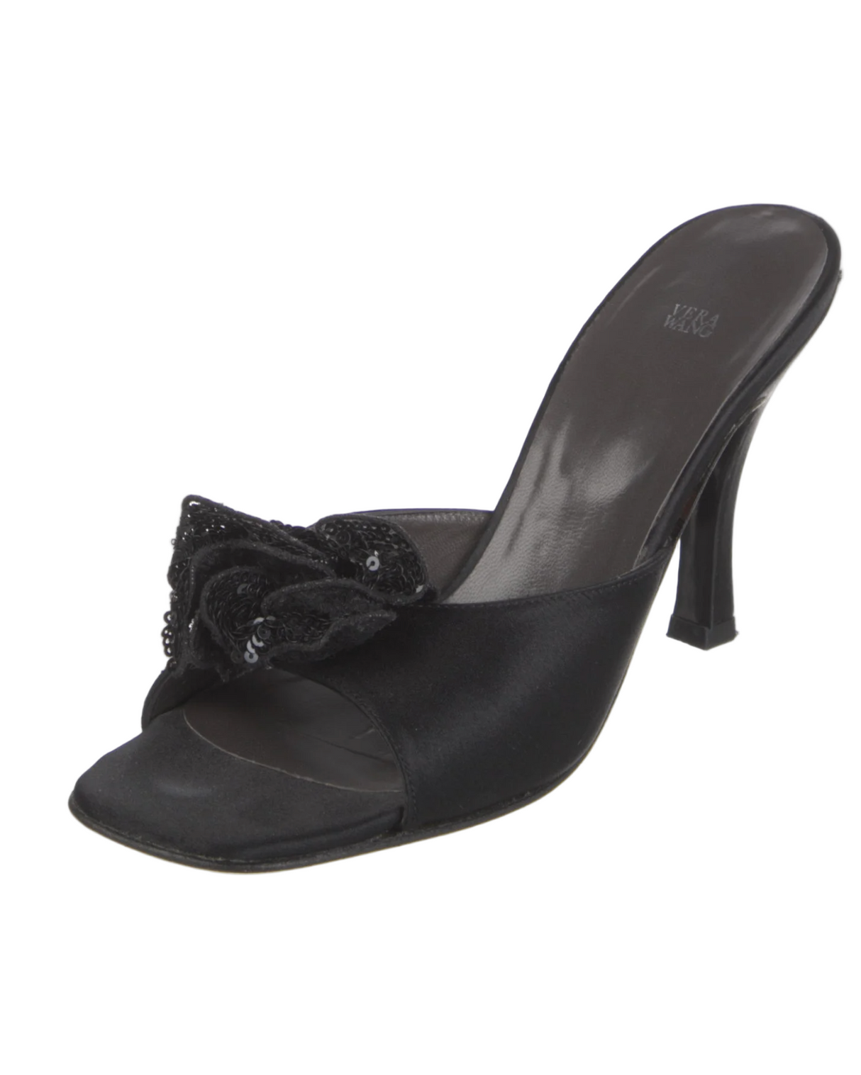 Vera Wang Satin Embellished Mules, EU 38