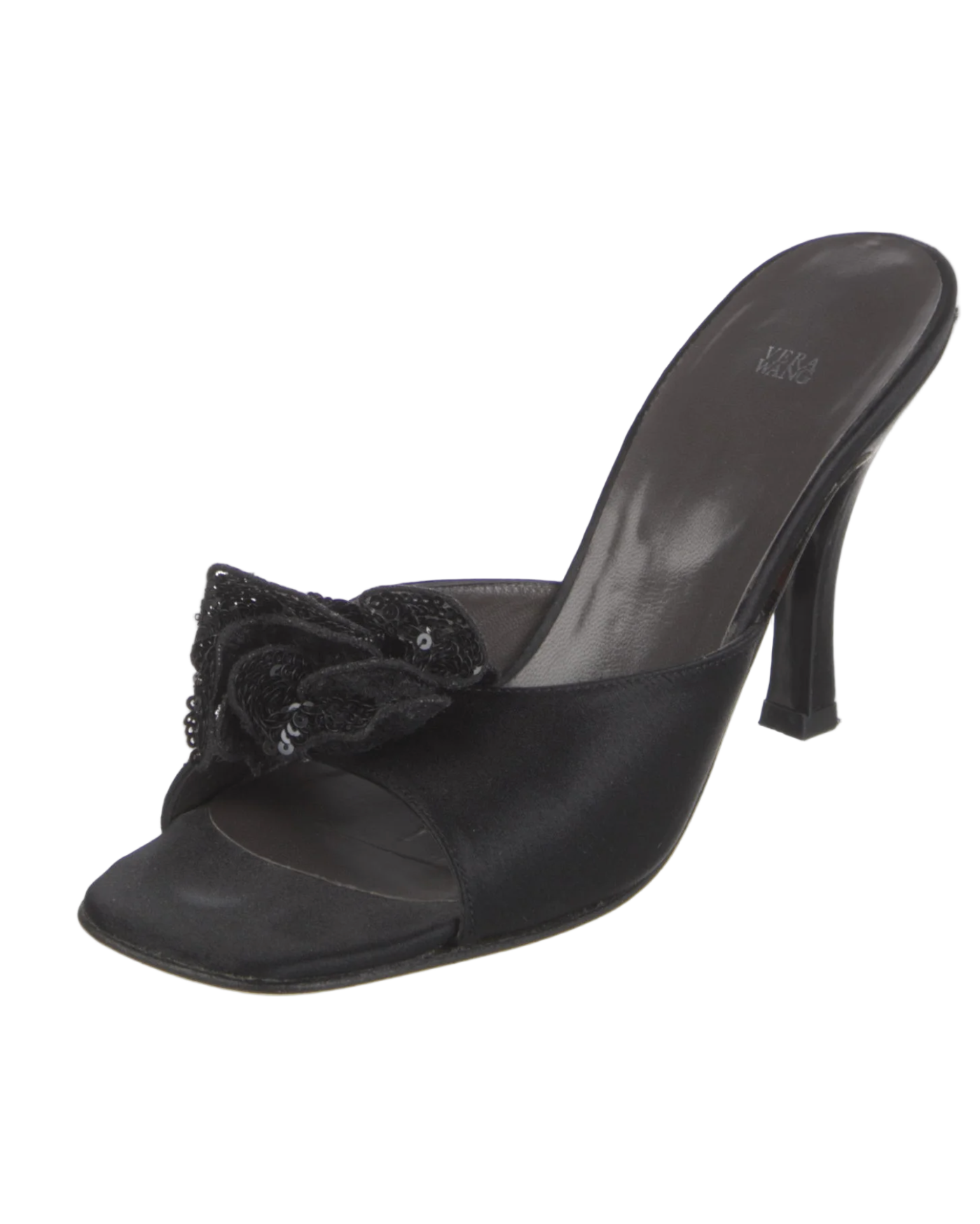 Vera Wang Satin Embellished Mules