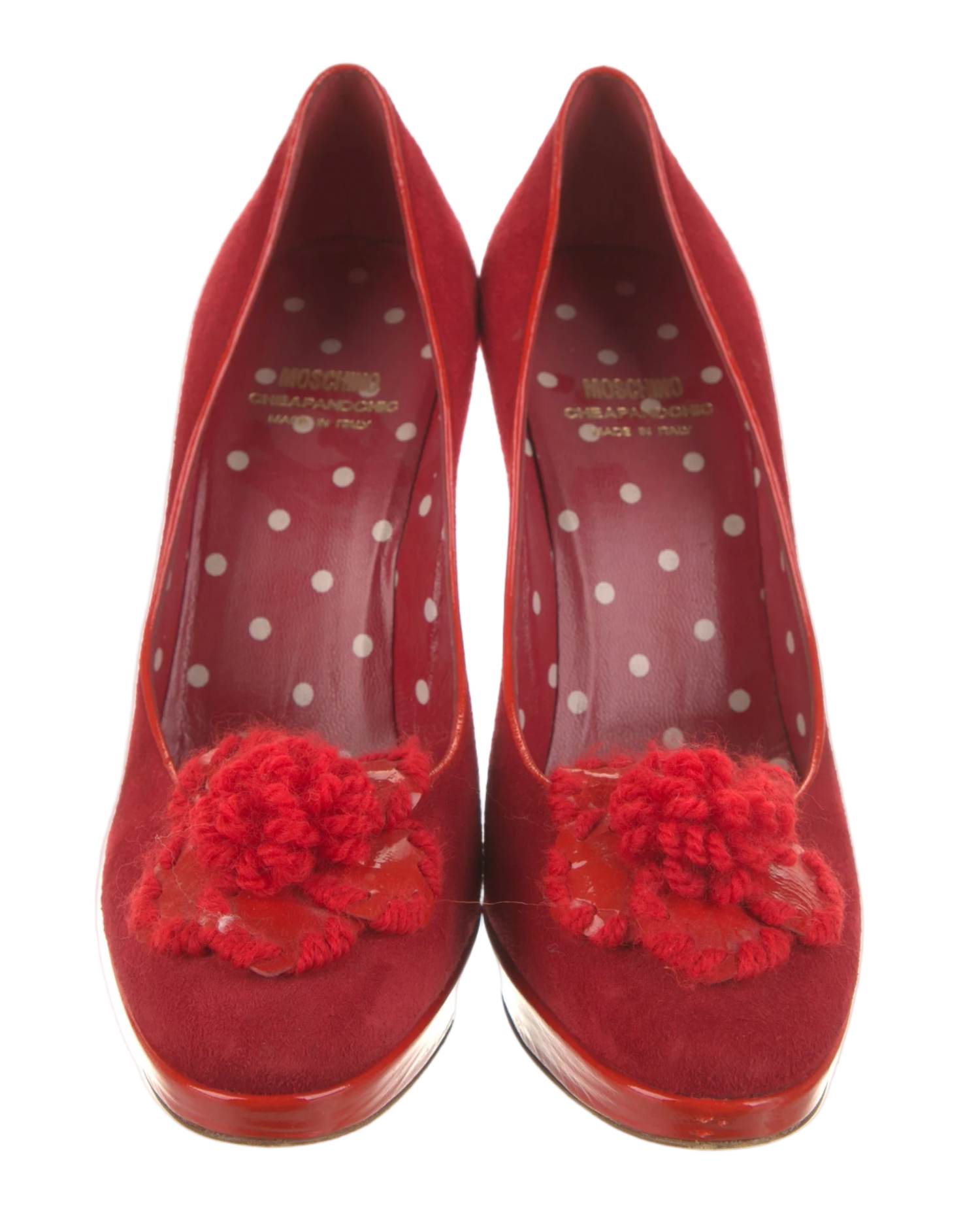 Moschino Suede Leather Trim Pumps