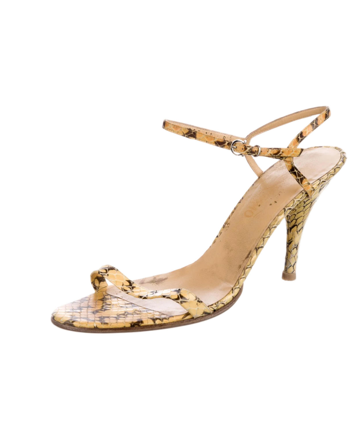 Salvatore Ferragamo Snakeskin Animal Print Sandals, EU 41