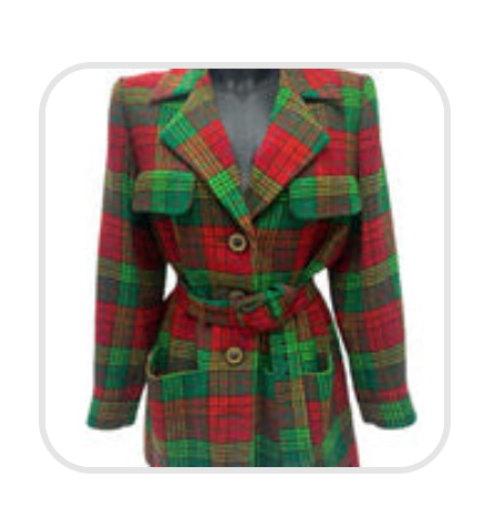 Yves Saint Laurent Tartan Coat with Belt FW 1994