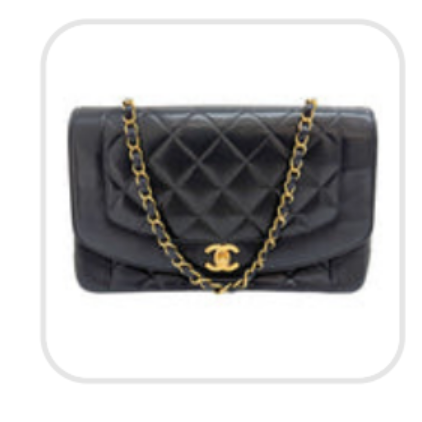 Diana Black Leather Chain Shoulder Bag