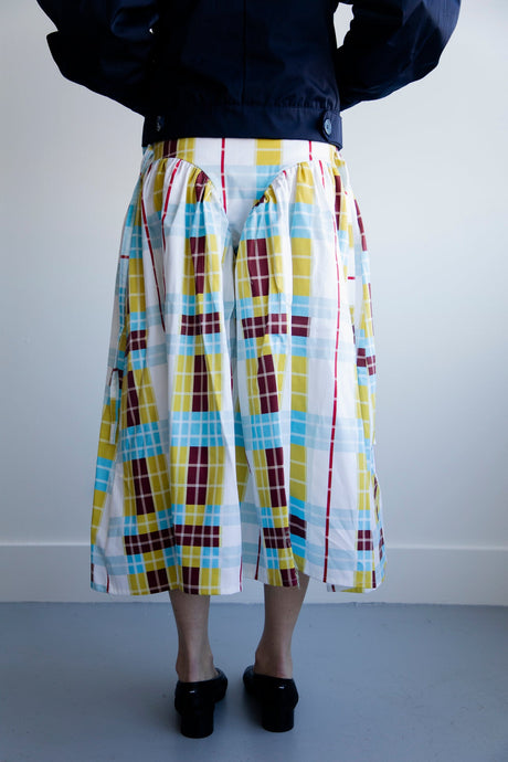 Plaid wide leg pants