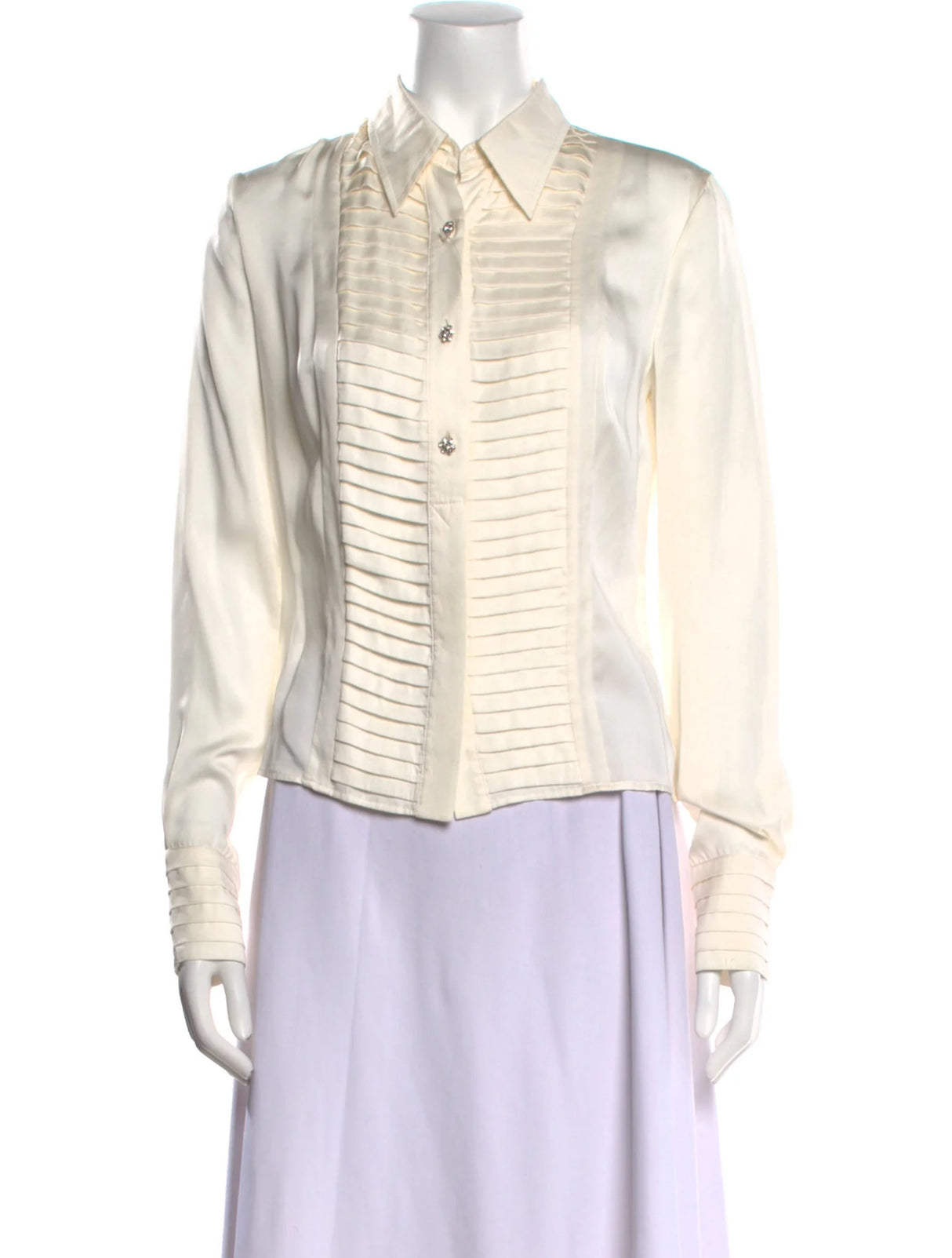 Moschino Jeans Silk Tuxedo Style Button-Up