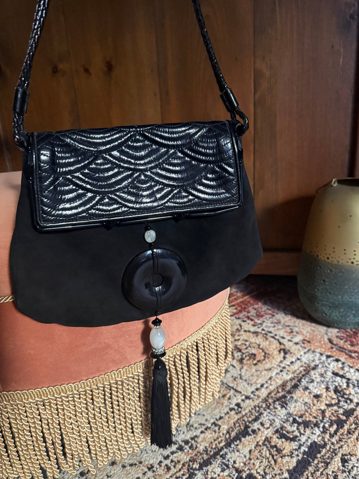 Yves Saint Laurent Vintage Jade Tassel Bag