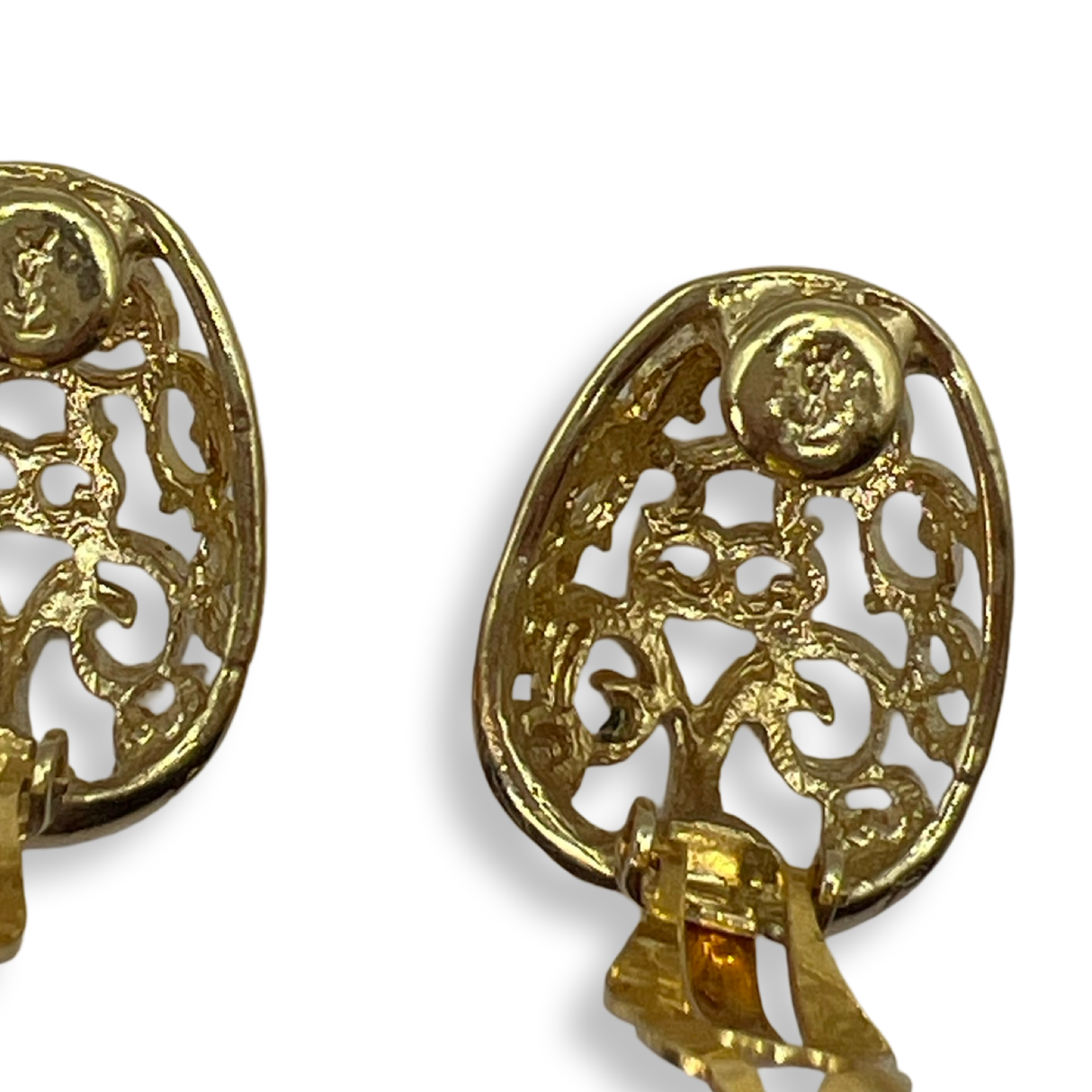 Vintage YSL Authentic Earrings gold cage