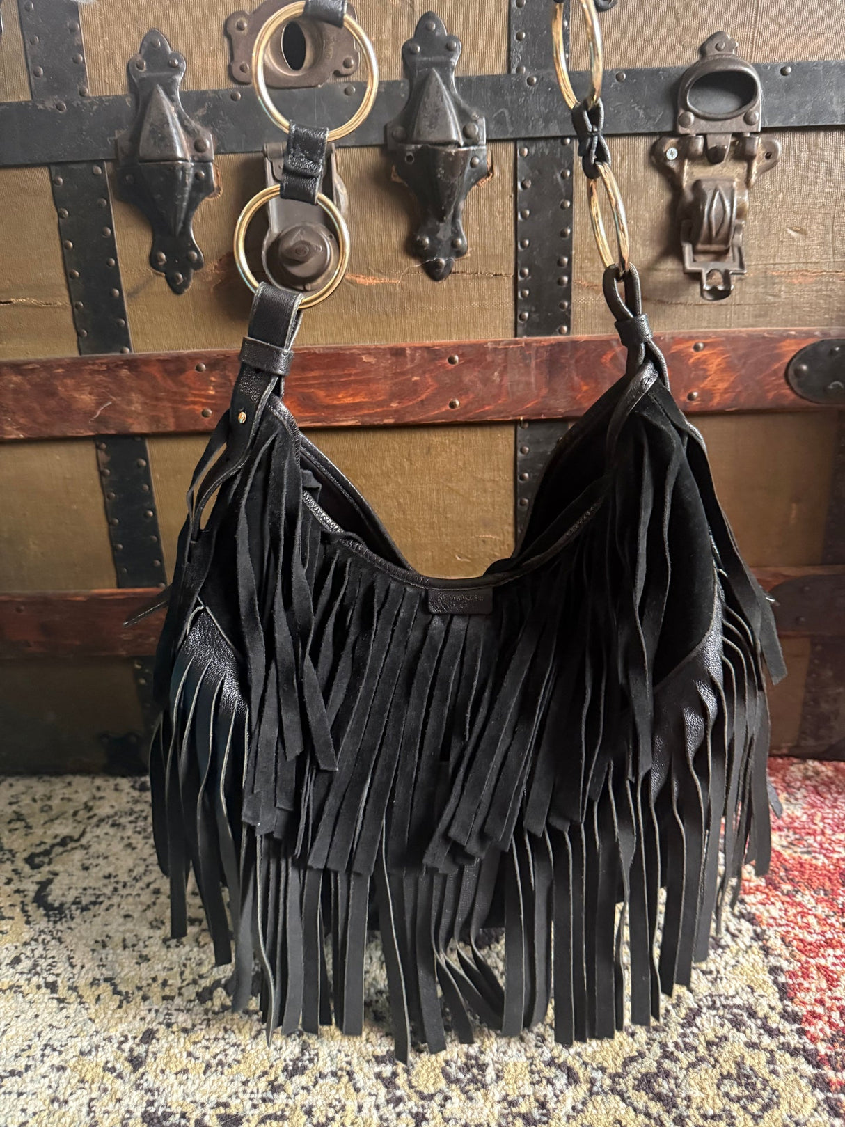 Yves Saint Laurent La Boheme Suede Fringe Shoulder