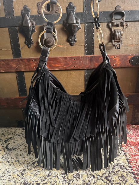Yves Saint Laurent La Boheme Suede Fringe Shoulder