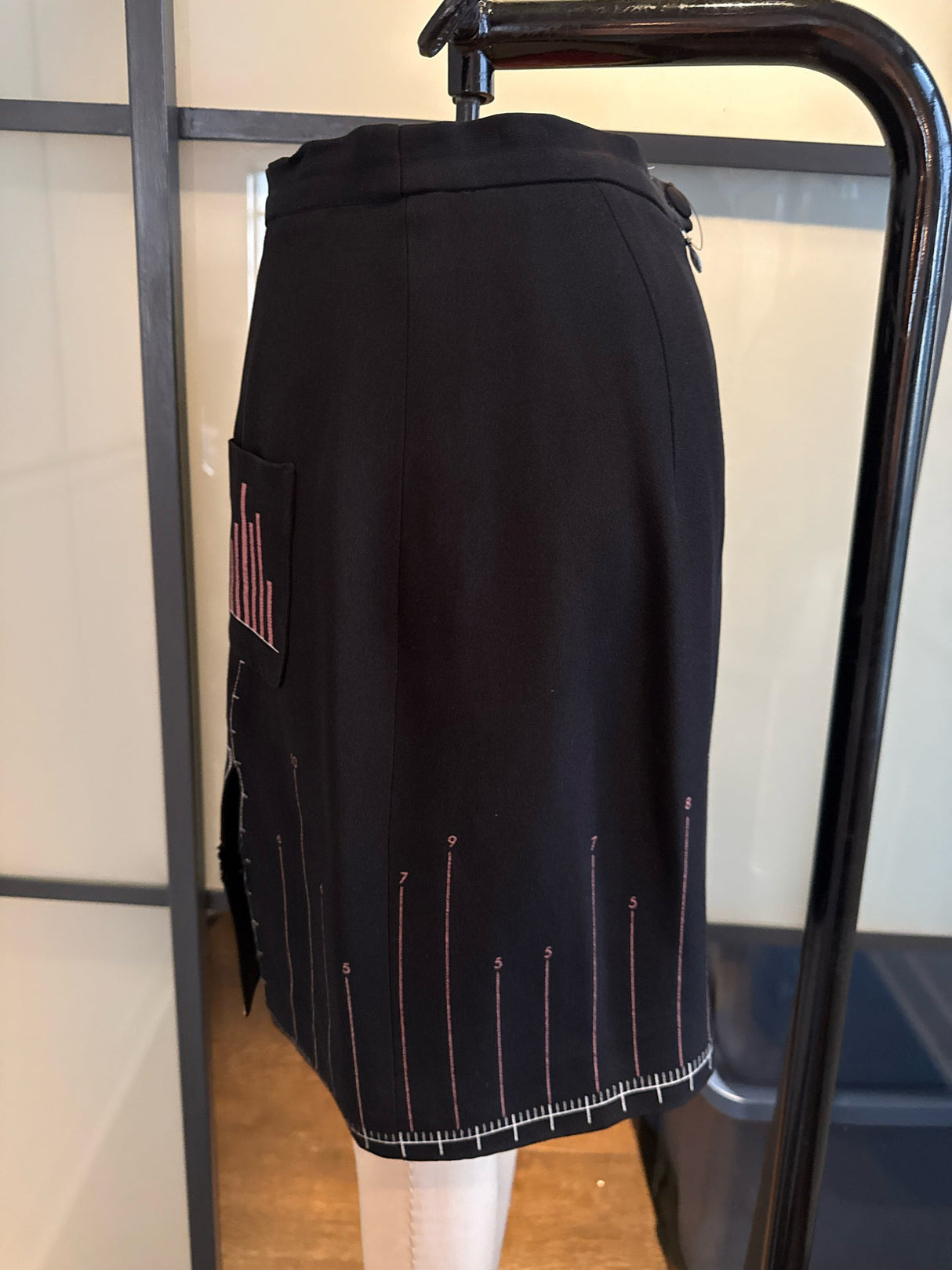 Moschino Cheap & Chic Black Red Measurements Mini Skirt