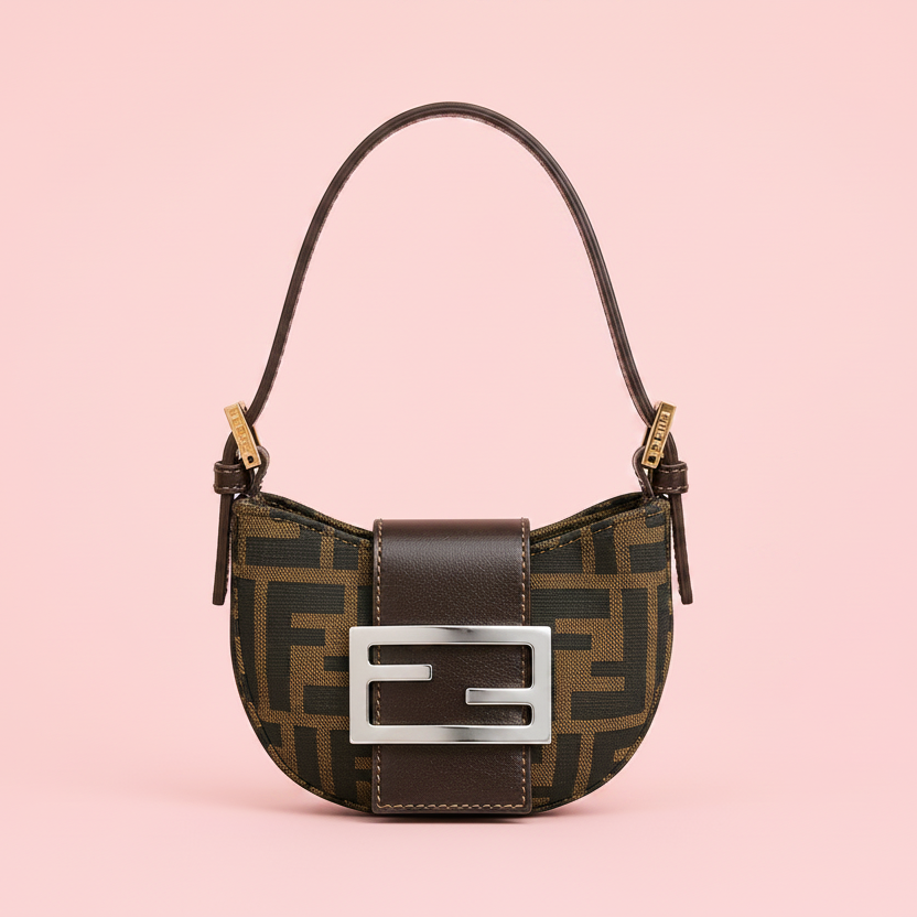 Fendi Zucca Print Mini Croissant