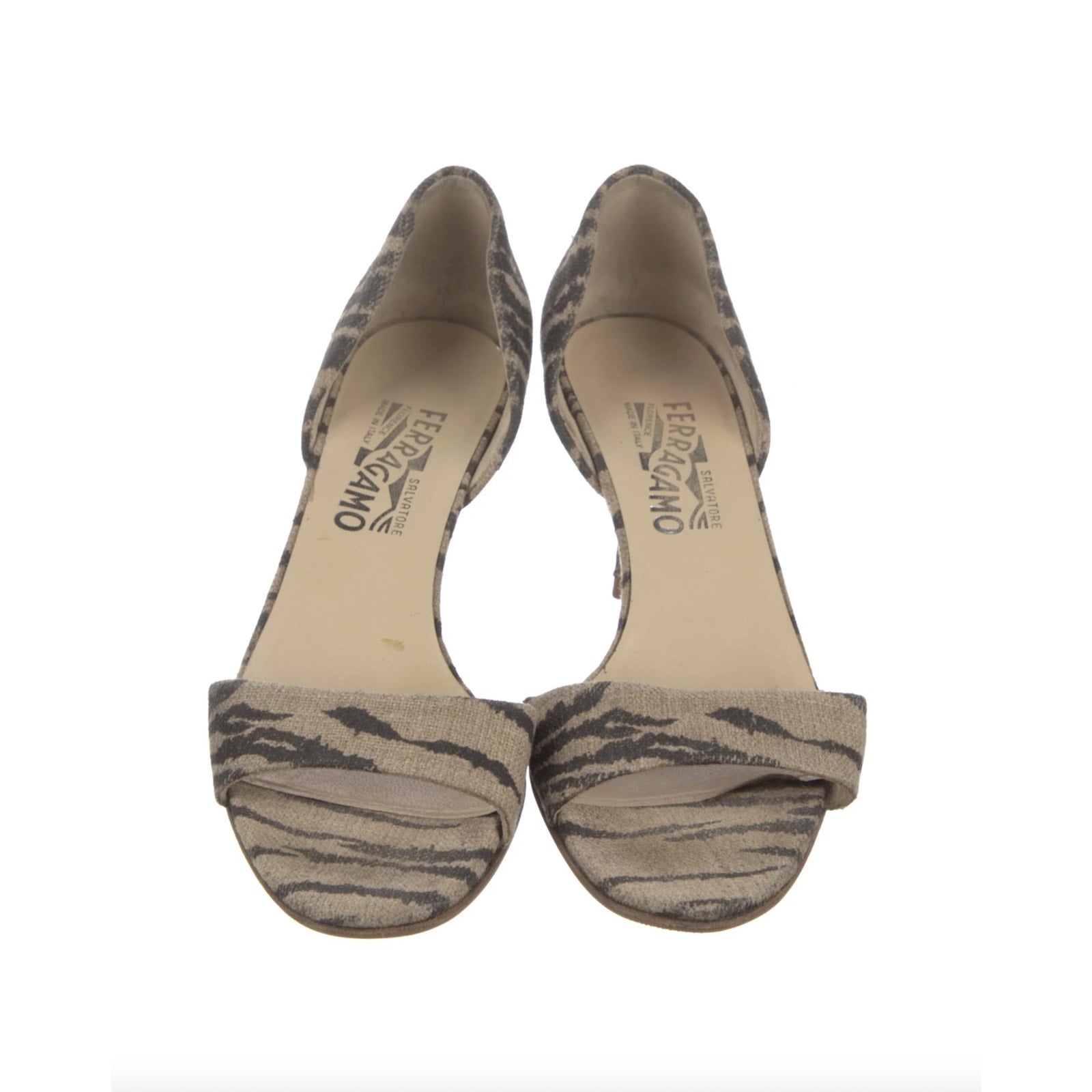 Salvatore Ferragamo Canvas Animal Print Sandals