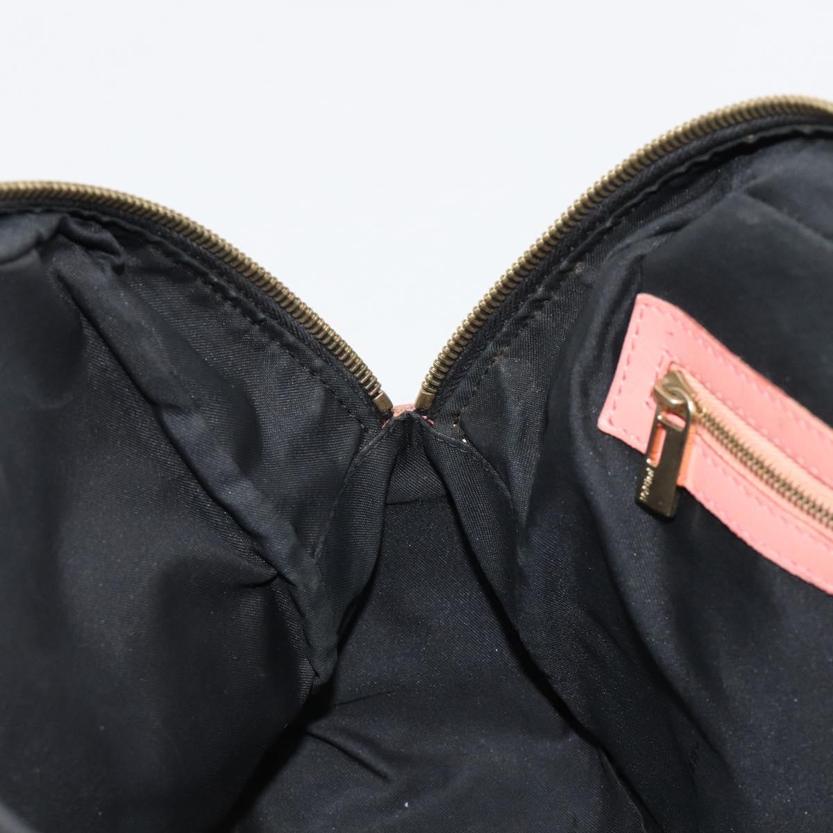 Fendi Zucchino Pink & Black Canvas Top Handle Bag with Leather Trim