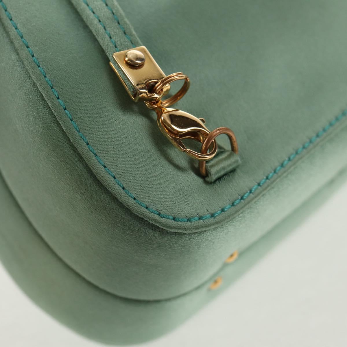 #48 Gucci Horsebit Backpack Satin Turquoise Blue Gold