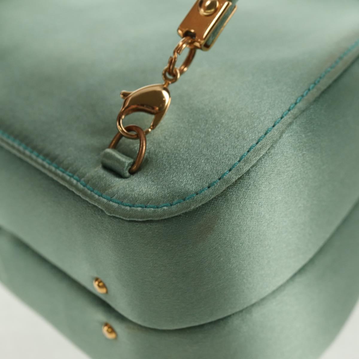 #48 Gucci Horsebit Backpack Satin Turquoise Blue Gold