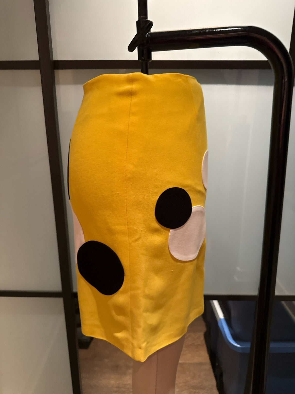 Moschino Cheap & Chic Yellow & Black Polka Dot Skirt The Nanny