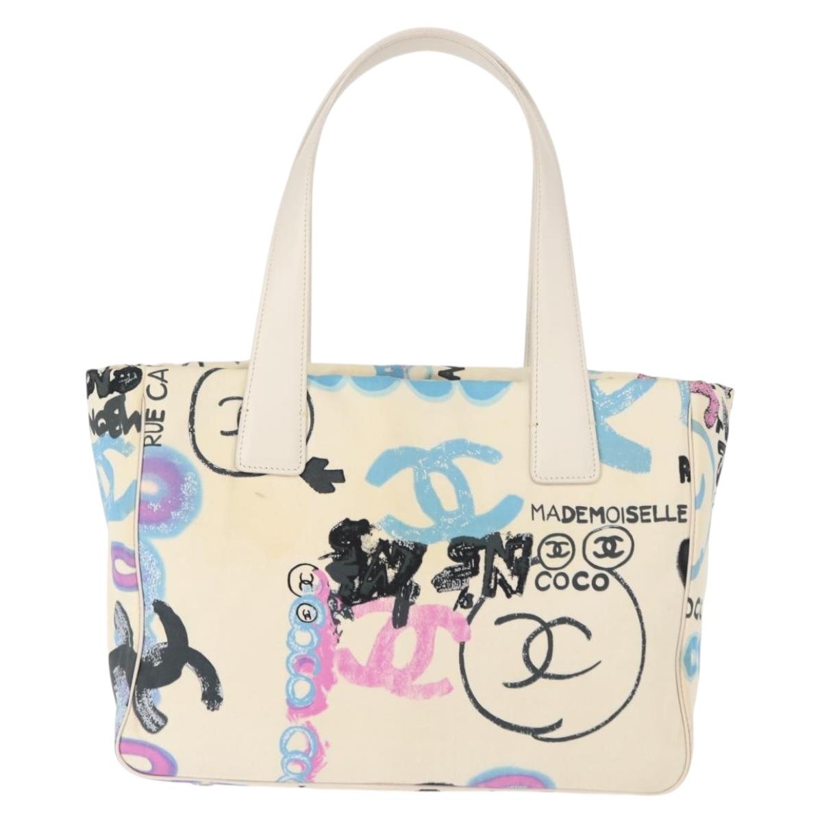 #63 Chanel New Travel Line Hawaii Exclusive Tote Bag Cotton White