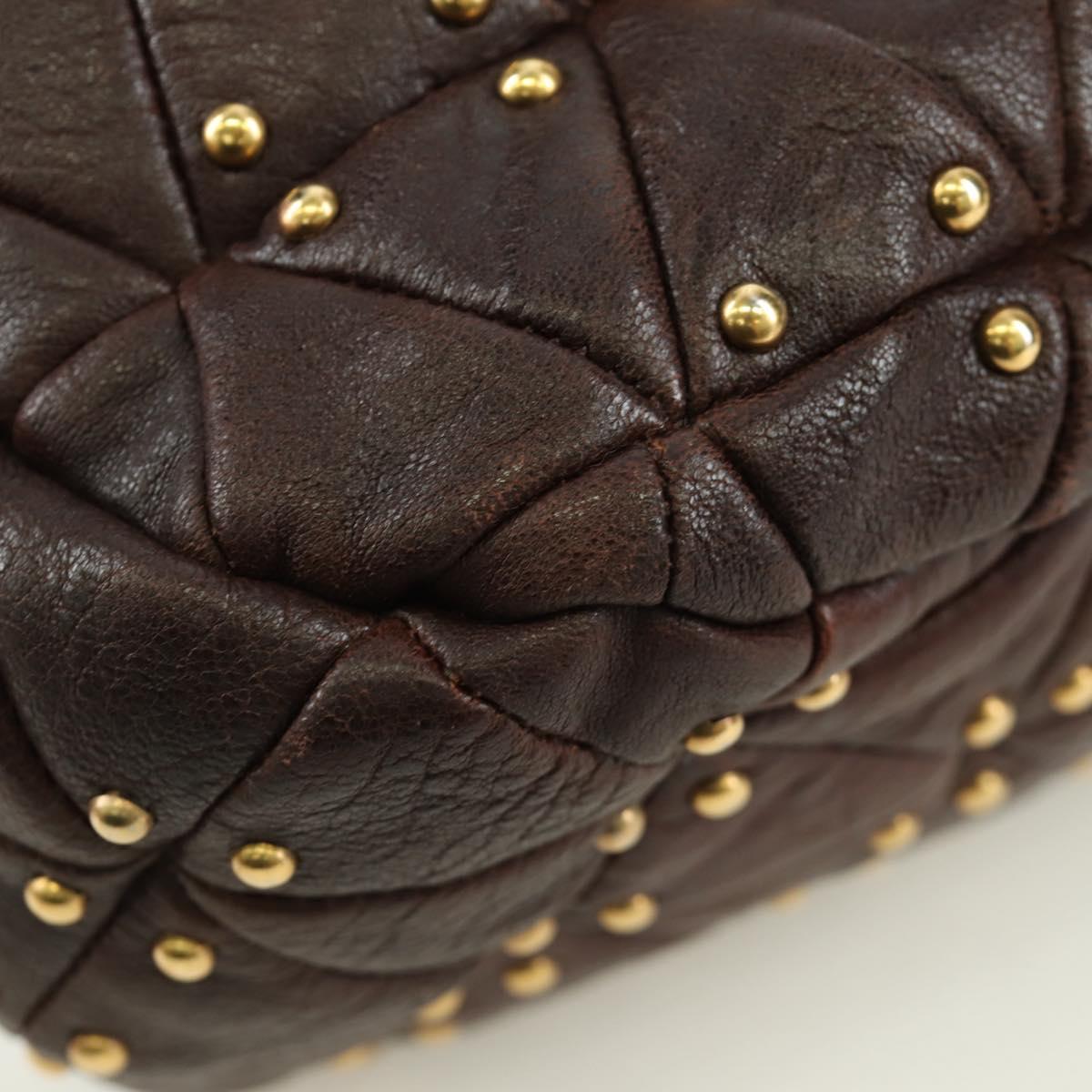 Miu Miu Studded Matelassé Leather Hobo Bag