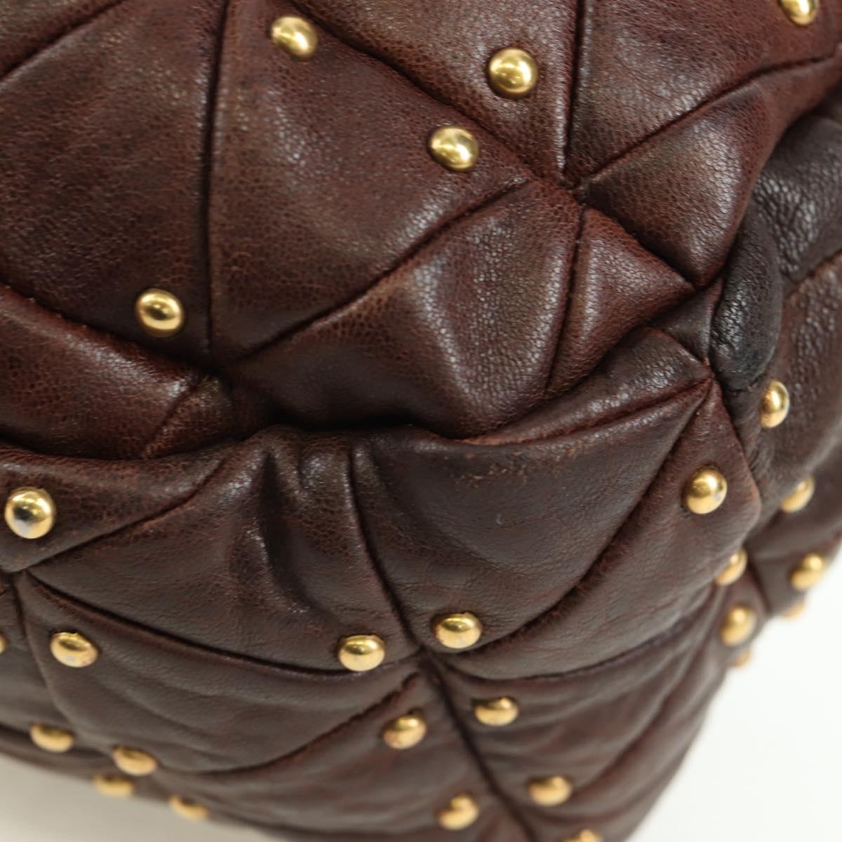 Miu Miu Studded Matelassé Leather Hobo Bag