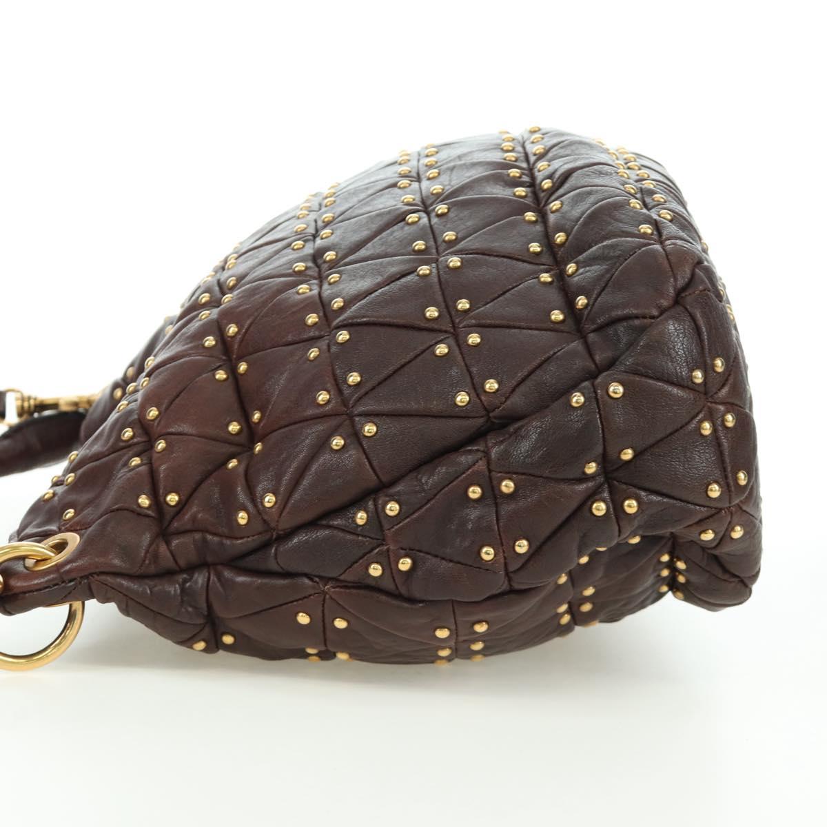 Miu Miu Studded Matelassé Leather Hobo Bag