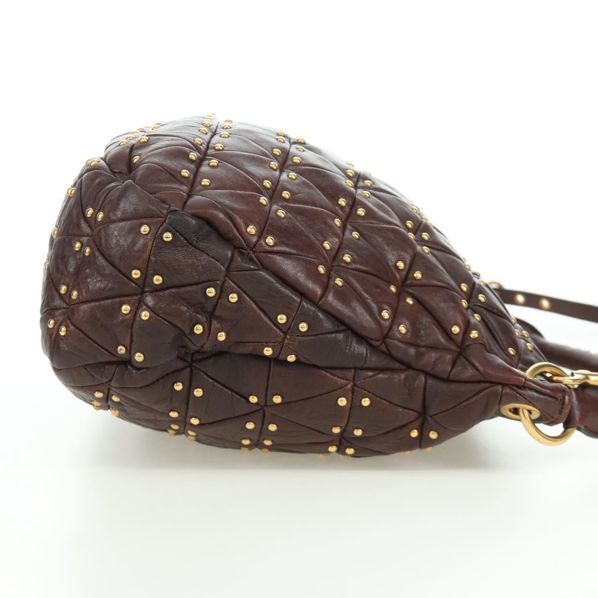 Miu Miu Studded Matelassé Leather Hobo Bag