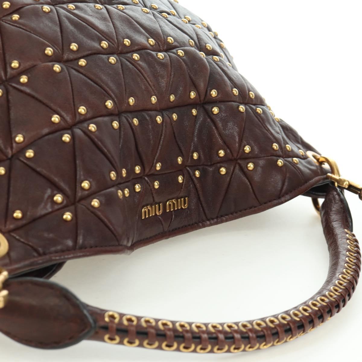 Miu Miu Studded Matelassé Leather Hobo Bag