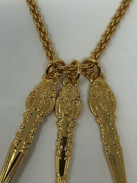 Moschino Knife Fork Spoon Utensils Pendent Necklace