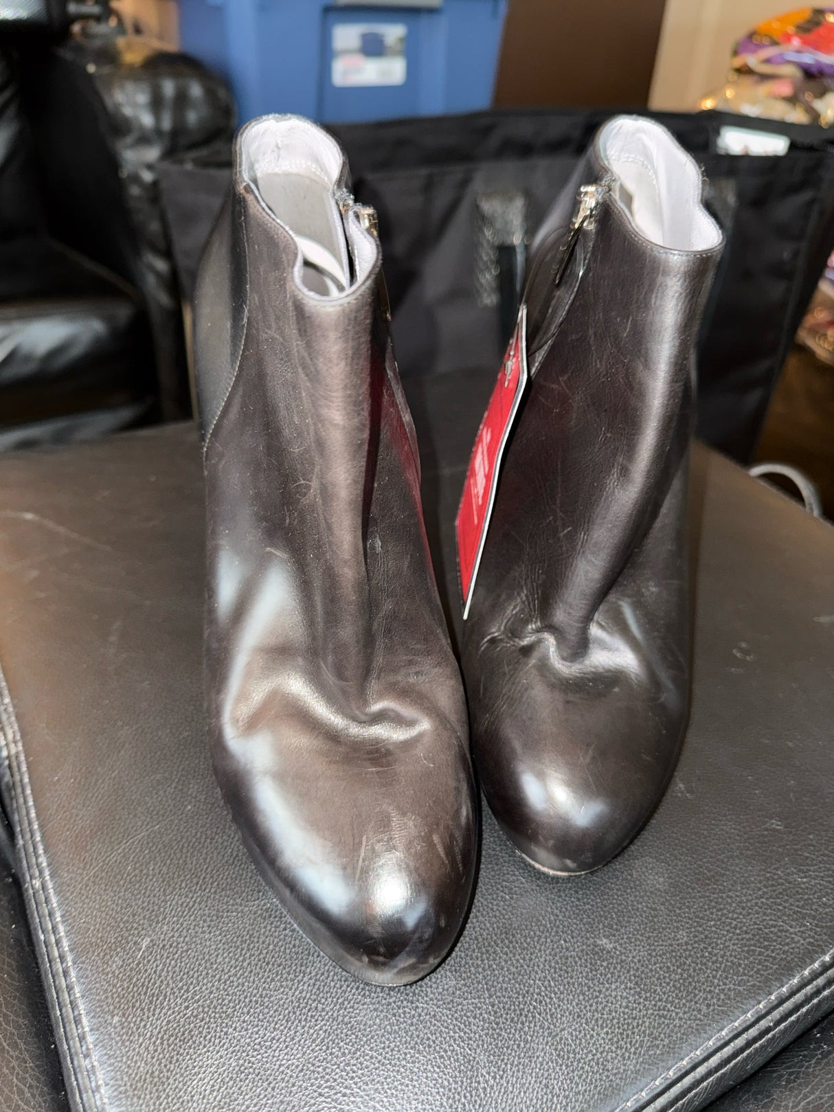 Sergio Rossi 39 1/2 Black Leather Ankle Boots