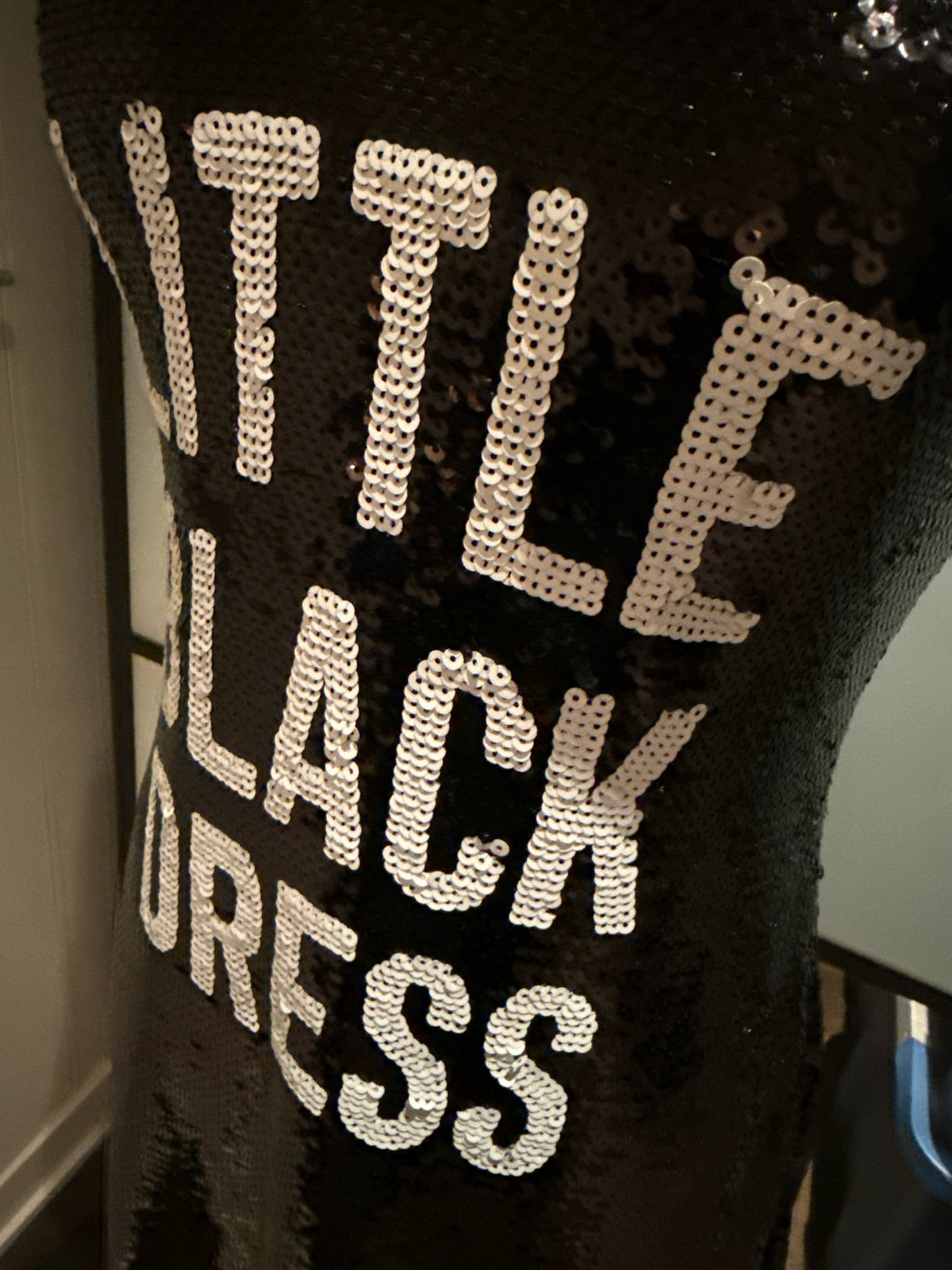 Moschino Black & White Sequin Skater Dress