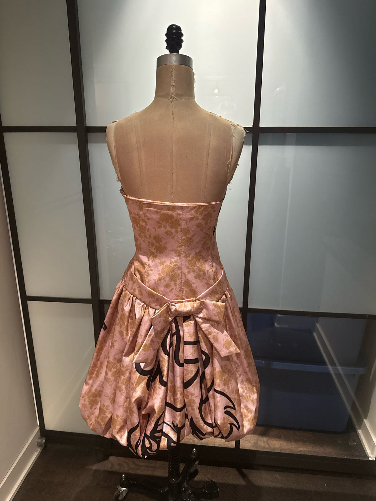 Moschino Size 6 Peach Strapless Funny Face Dress