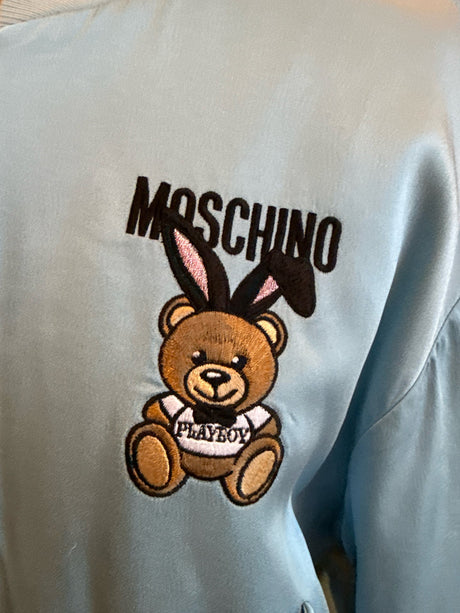 Moschino Playboy Baby Blue Bear Rabbit Bomber Jacket