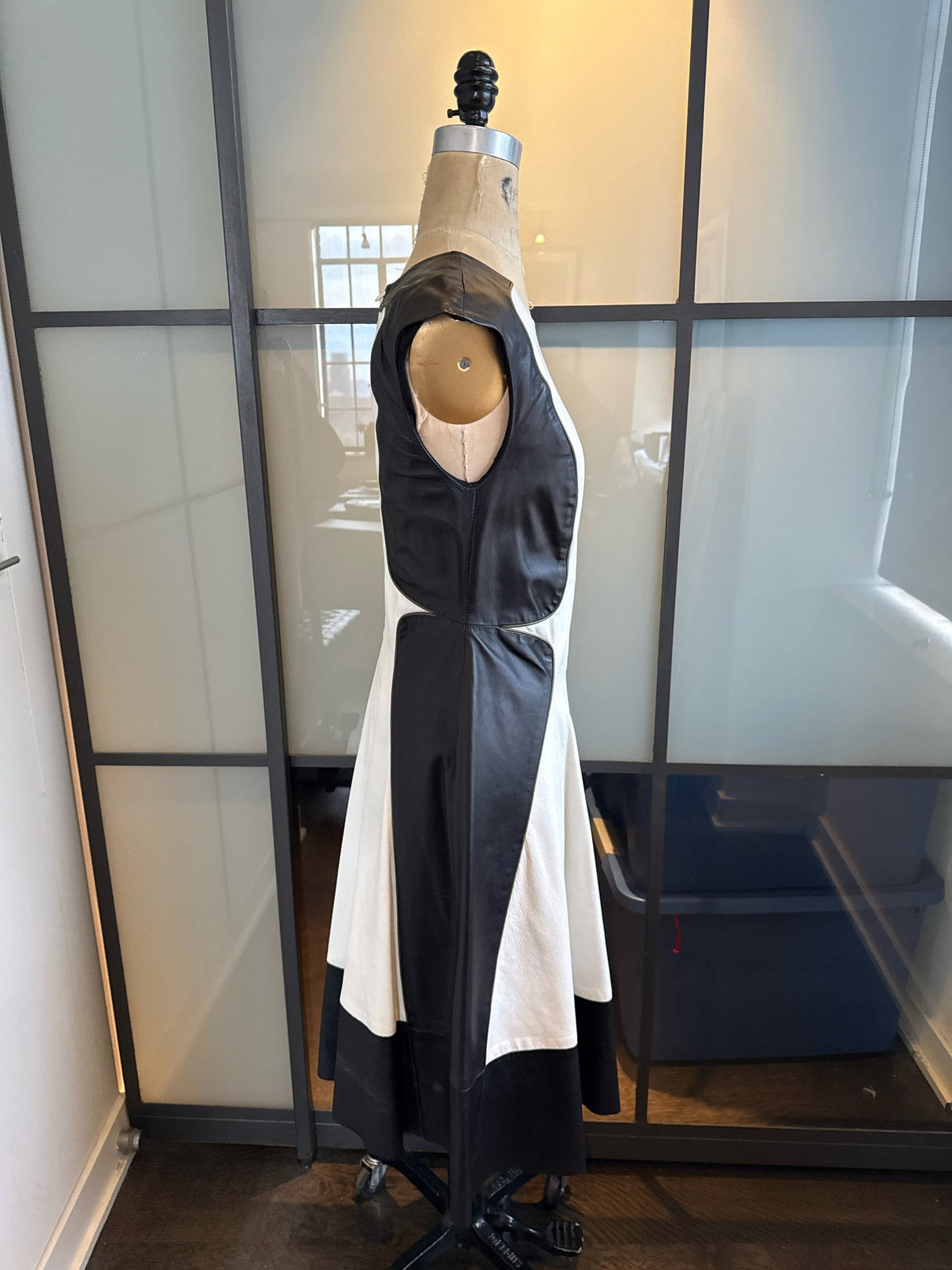Ohne Title Size 2 Black & White Leather Dress