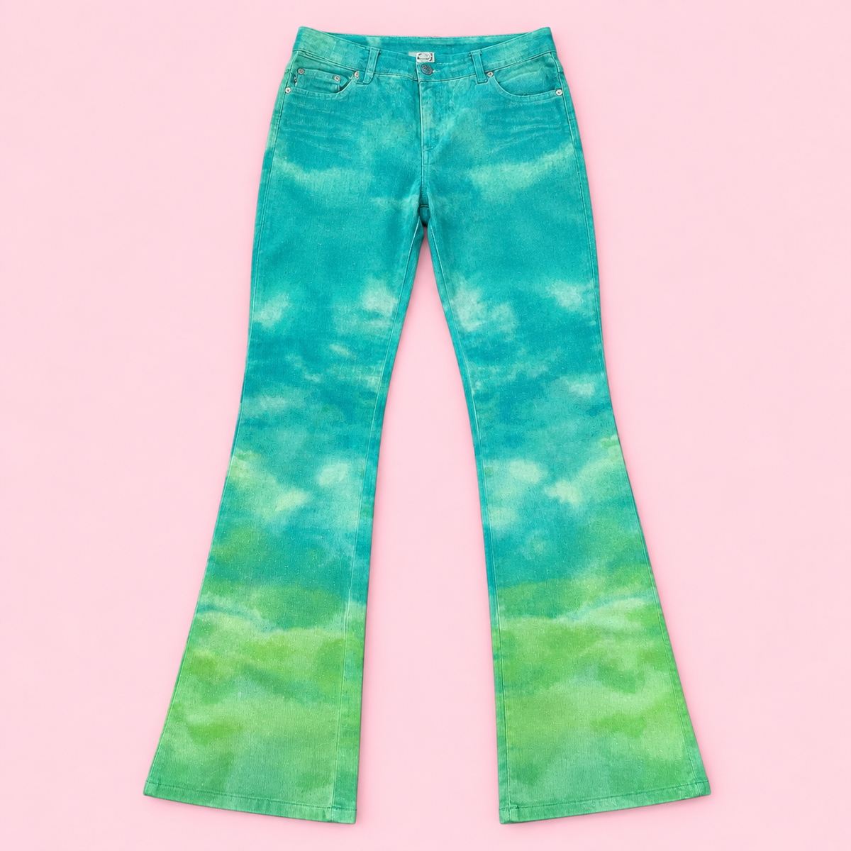 Cavalli Jeans Gradient Tie-Dye Flare Jeans