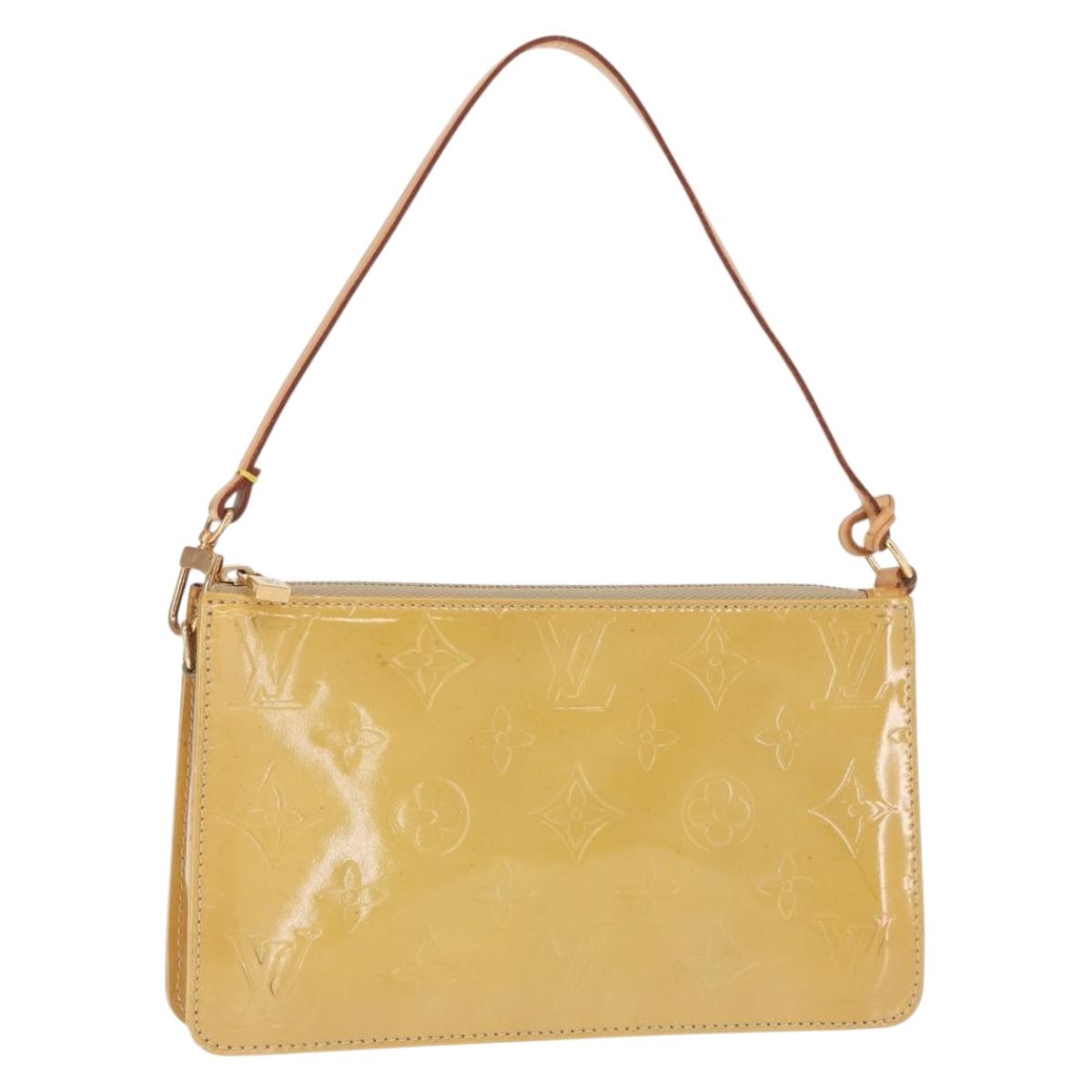 LOUIS VUITTON Monogram Vernis Lexington Pouch Beige M91010 LV Auth hk3278
