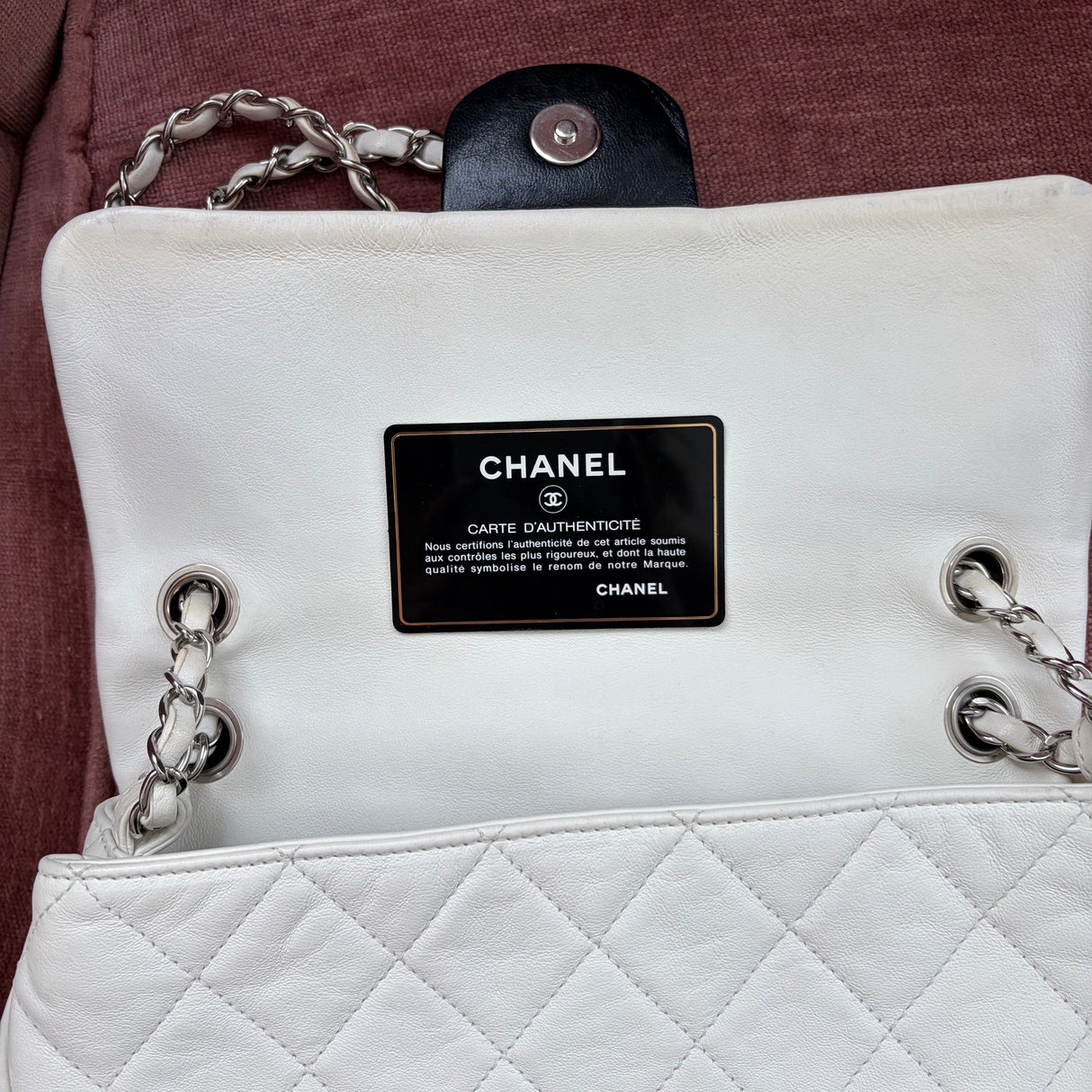 #59 Chanel Flap Black/White Leather Crossbody Bag