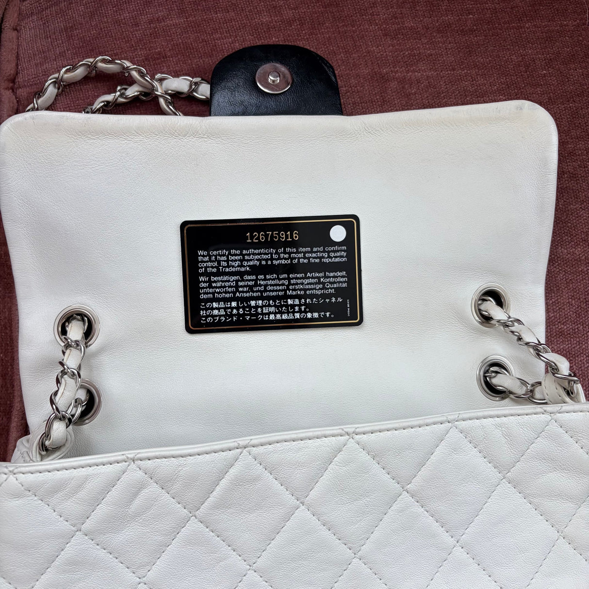 #59 Chanel Flap Black/White Leather Crossbody Bag