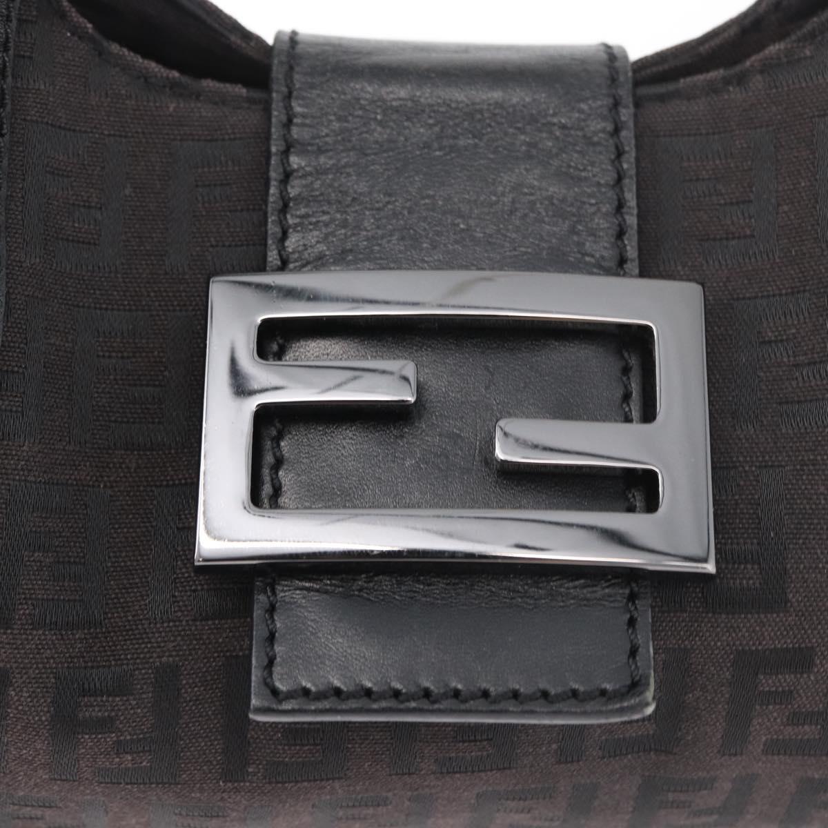 Fendi Zucchino Mia Hobo Bag Black