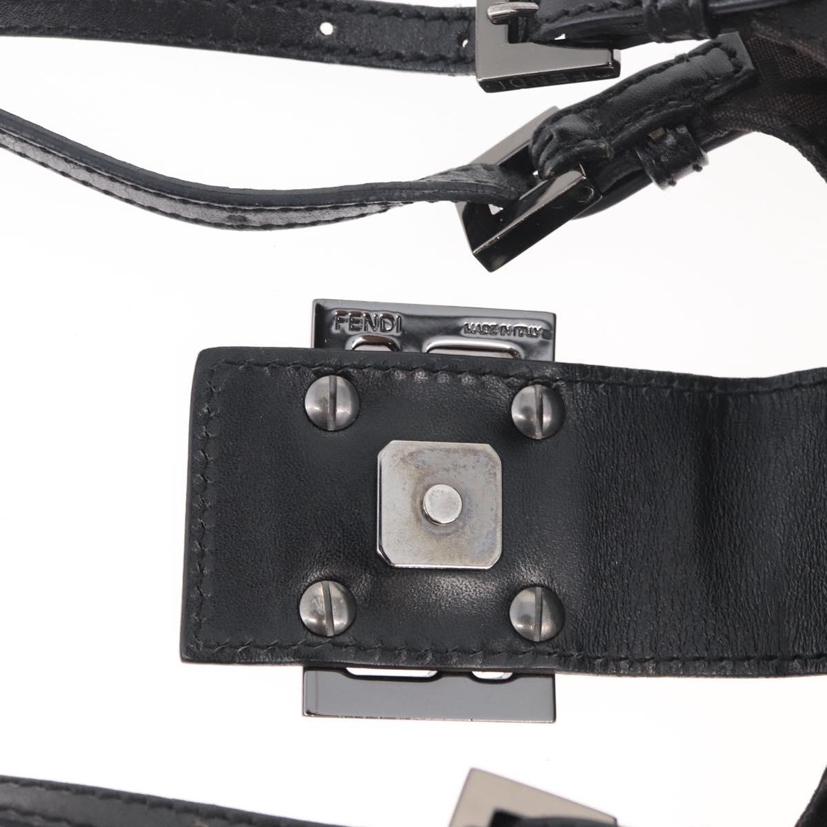 Fendi Zucchino Mia Hobo Bag Black