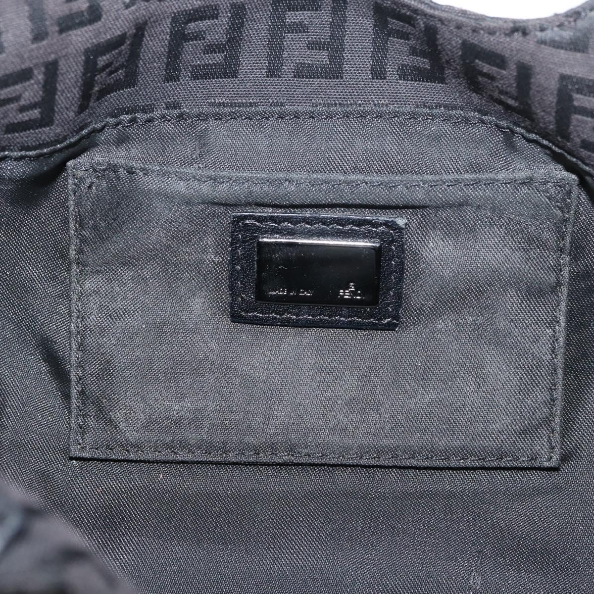 Fendi Zucchino Mia Hobo Bag Black