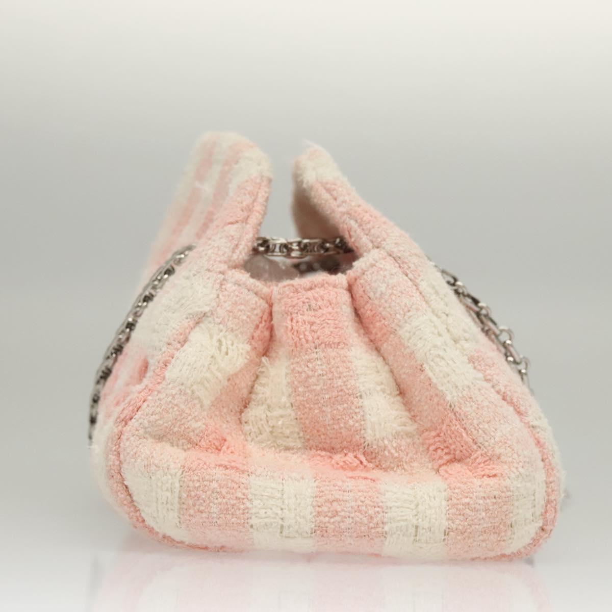 Chanel Pink and White Tweed Shoulder Bag