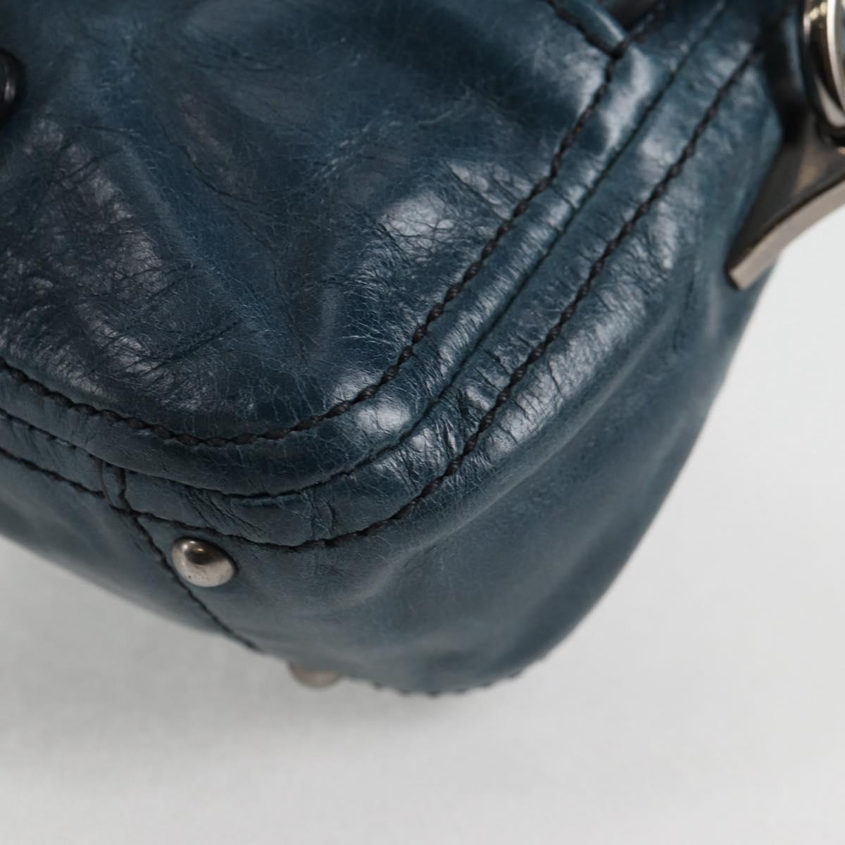 Prada Vitello Shine Sound Leather Two Way Bag Blue