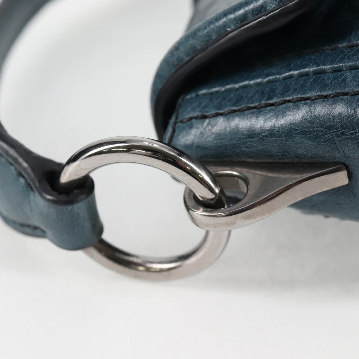 Prada Vitello Shine Sound Leather Two Way Bag Blue
