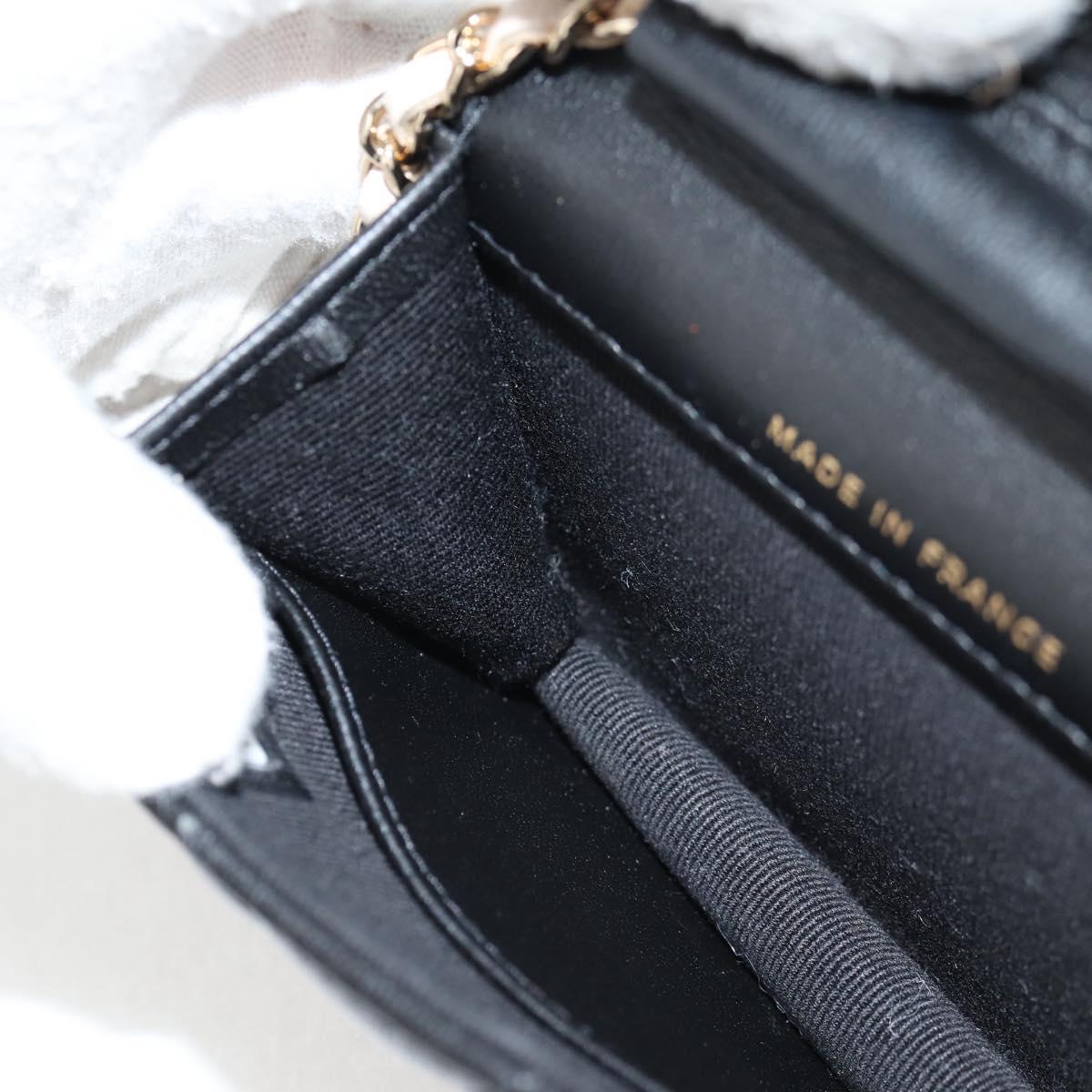 Chanel Black and White Lambskin Crossbody Chain Pouch Accessory
