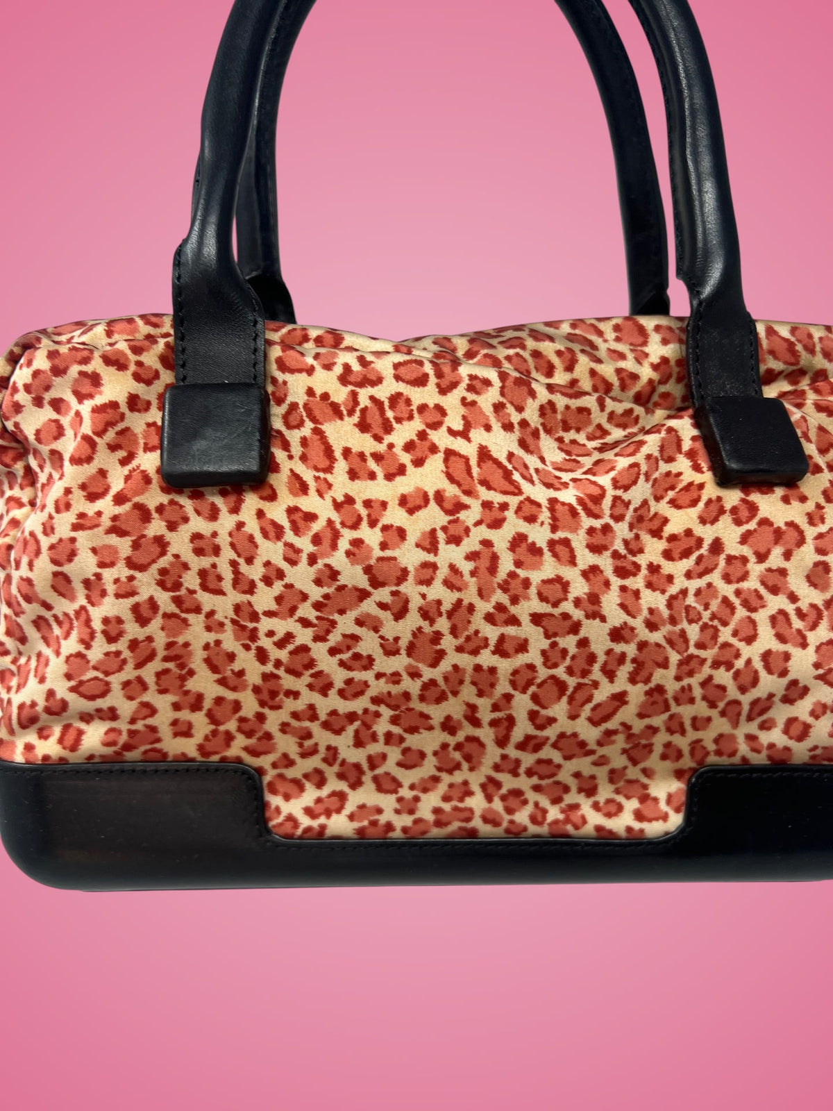 Bottega Veneta Leopard Print Nylon Hand Bag
