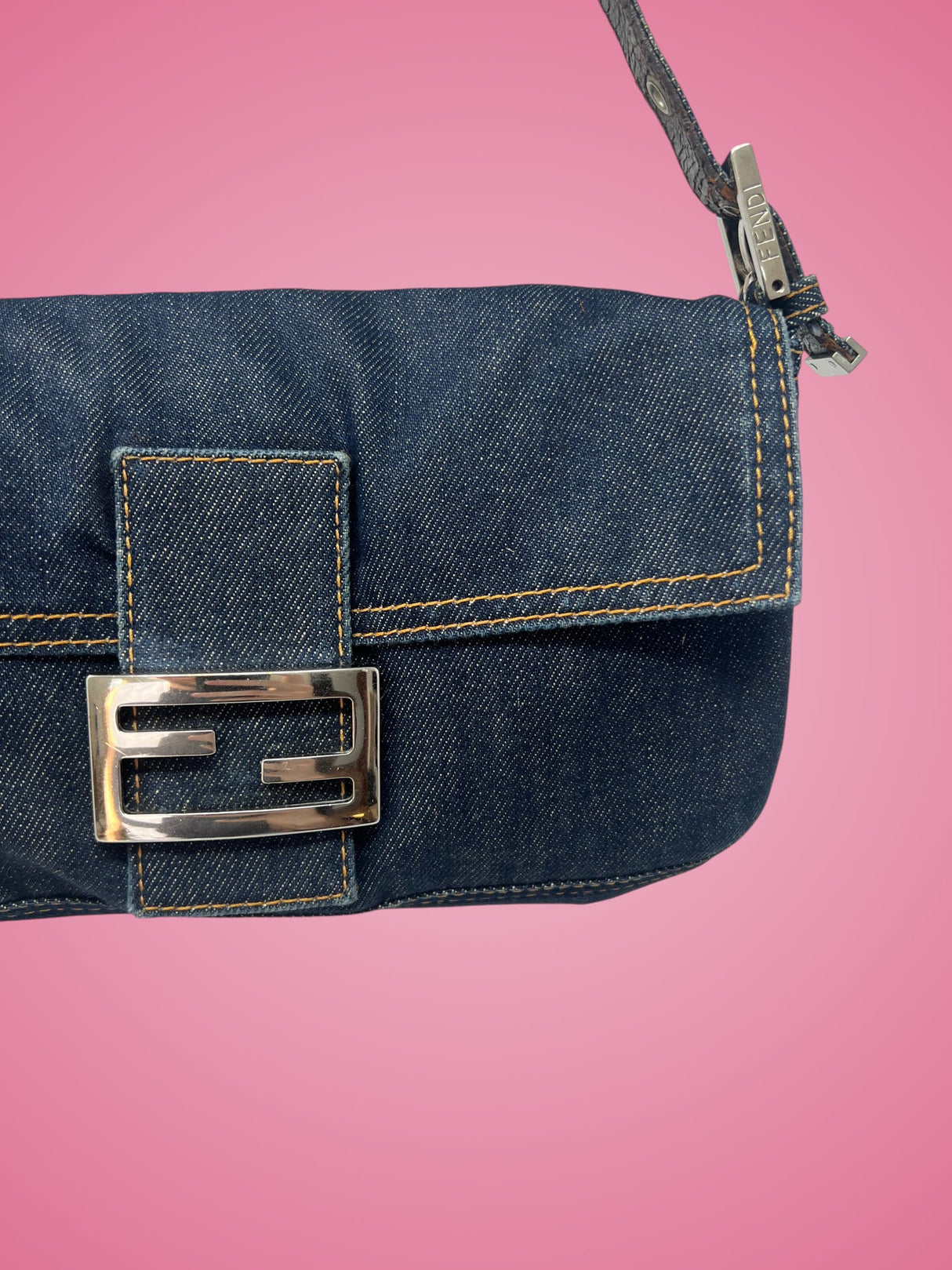 Fendi Baguette Navy Denim