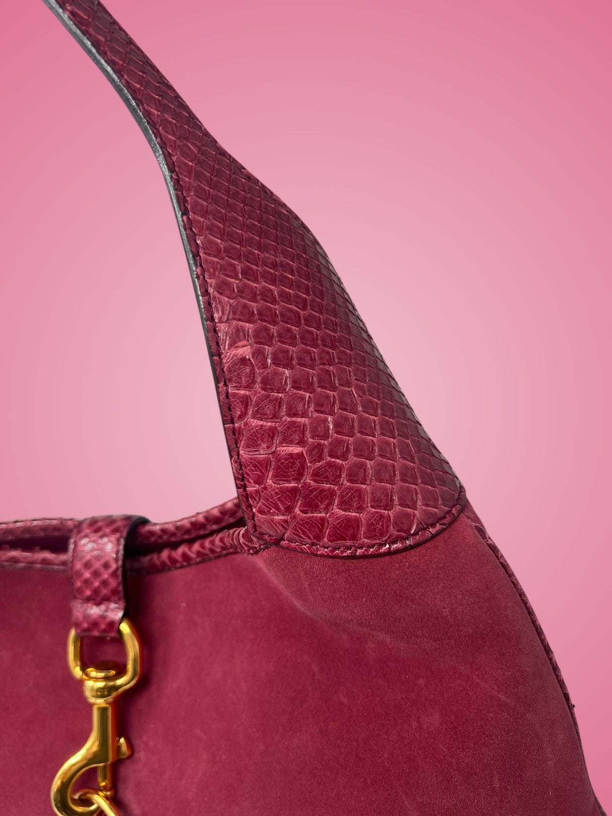 Gucci Jackie Red Suede Shoulder Bag